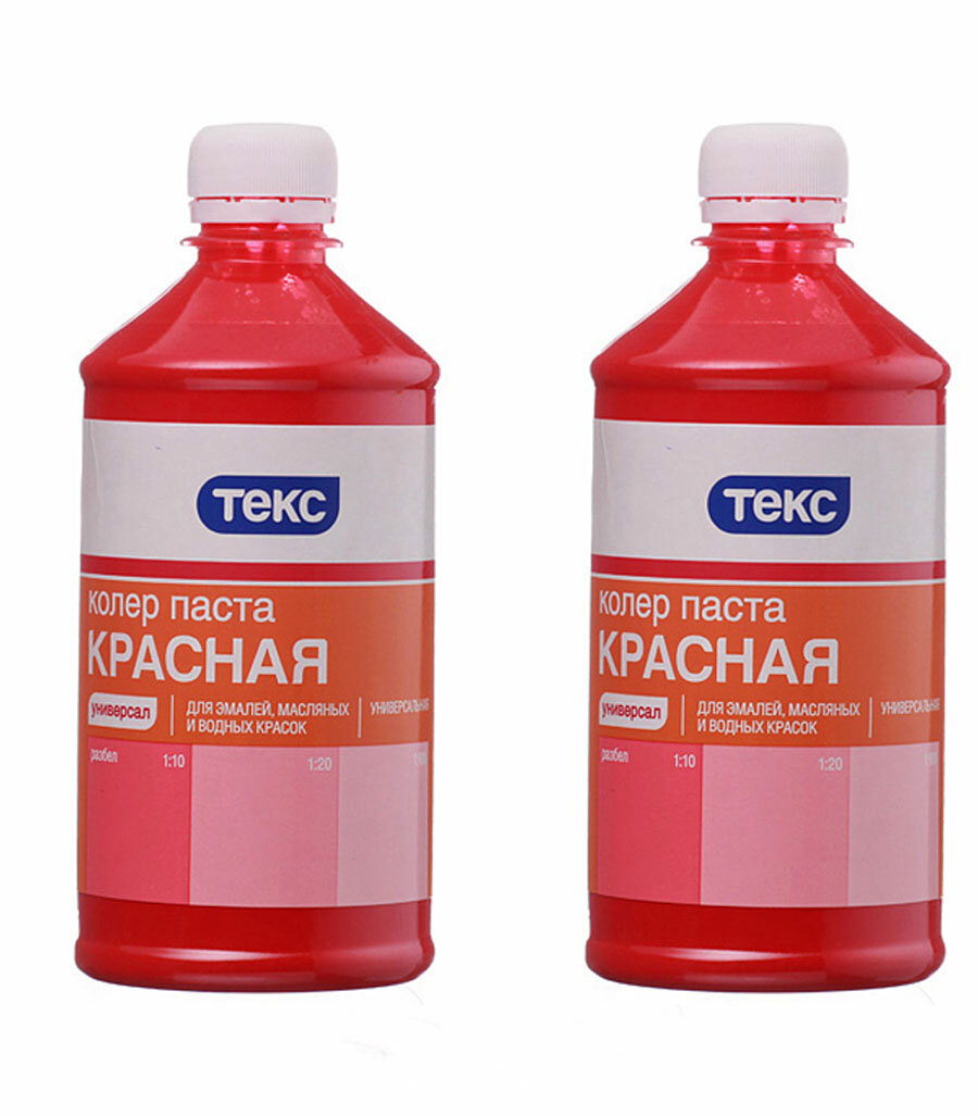 фото Колер паста Текс Универсал красная №1 0,5 л (2 шт.)