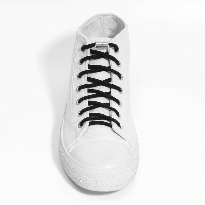 Шнурки для обуви, пара, плоские, с фиксатором, эластичные, 6 мм, 100 см, цвет бежевый - фотография № 14