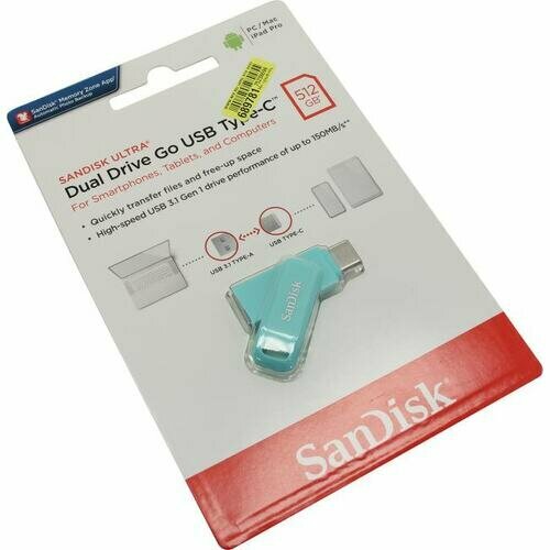 Флешка Sandisk Ultra Dual Drive Go SDDDC3-512G-G46 512 Гб Blue