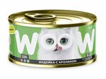 WOOW консервы для кошек Индейка с кроликом филе в желе 100гр*6шт - изображение
