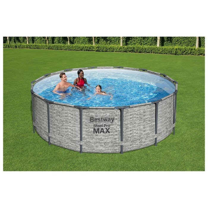 Bestway Бассейн каркасный Pool Set, 488 х 122 см, фильтр-насос, лестница, тент 5619E - фотография № 2