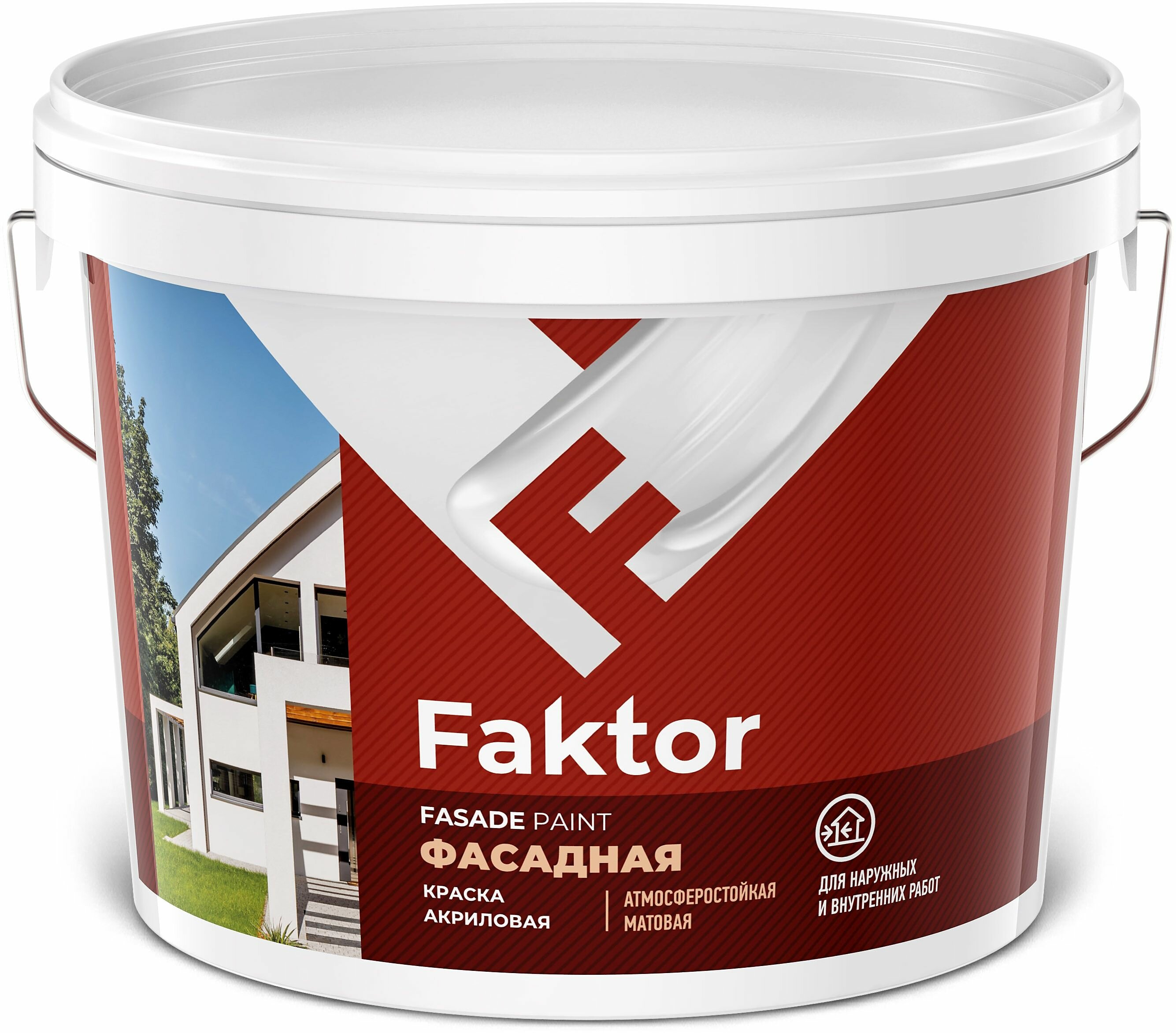 Faktor Краска FAKTOR фасадная белая ведро 6 кг