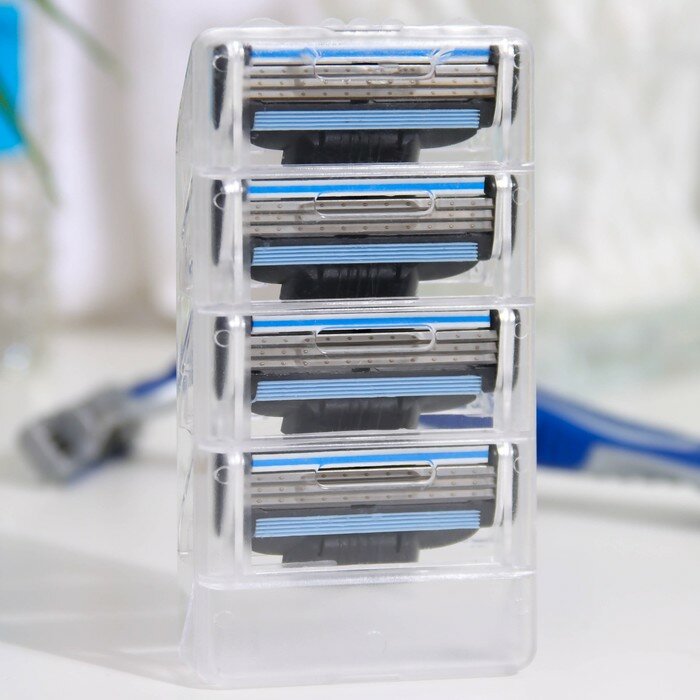 фото Сменные кассеты для бритья, 4 шт, совместимы с Gillette Mach3
