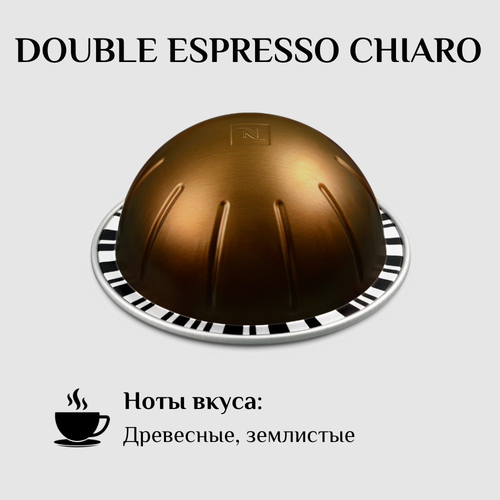 Капсулы для кофемашины Nespresso Vertuo DOUBLE ESPRESSO CHIARO 100 штук - фотография № 2