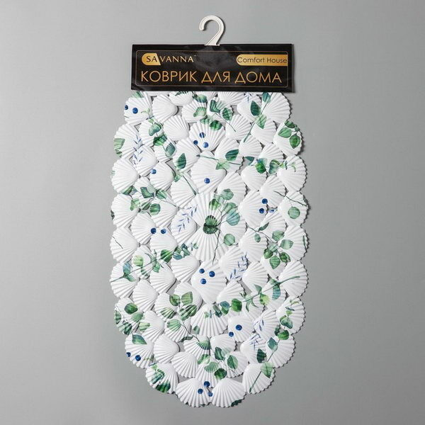 SPA-коврик для ванны на присосках "Эвкалипт", 37x68 см, цвет белый - фотография № 3