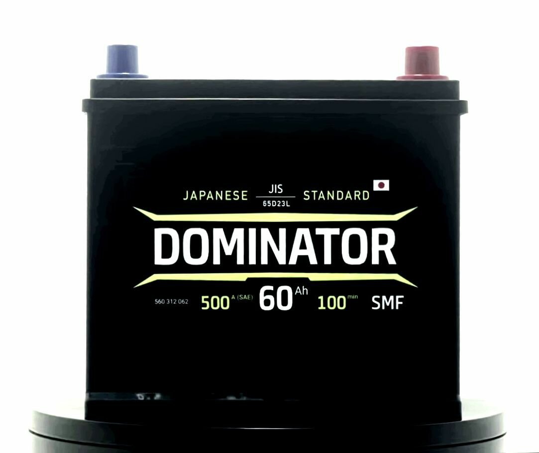Автомобильный аккумулятор DOMINATOR (JIS) 6ст- 60 Ач D23 обратная полярность