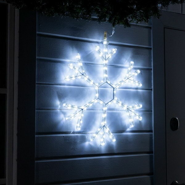 Светодиодная фигура "Снежинка" 56 см дюралайт 120 LED 24 В свечение белое