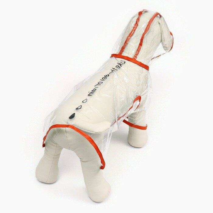 Дождевик для собак, размер M (ДС 26, ОГ 38-41, ОШ 40 см), красный - фотография № 4