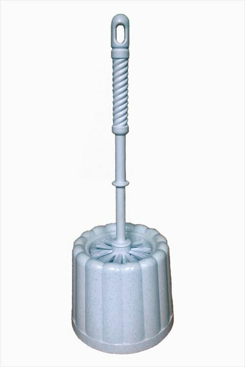 фото Набор для ванной комнаты и туалета WC (ерш с подставкой) фигурный перламутр синий