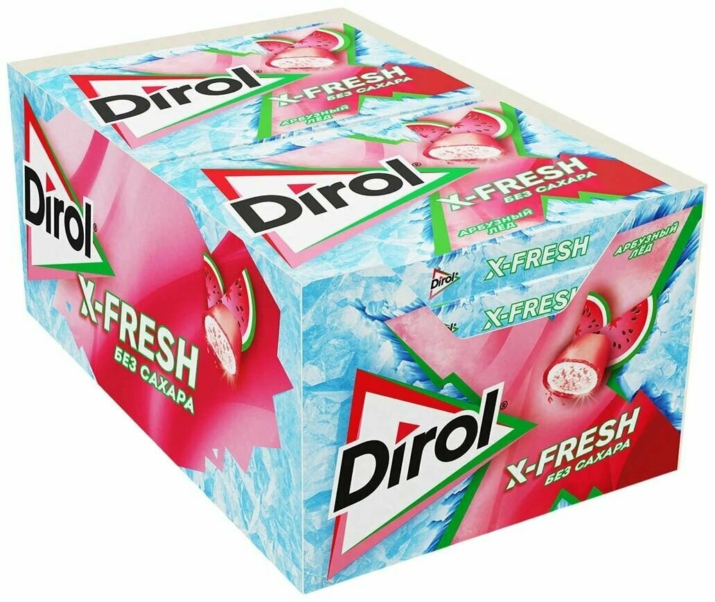 Жевательная резинка Dirol X-Fresh Арбузный лед 16г 12 шт - фотография № 2