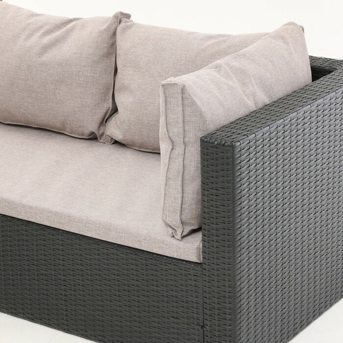 Комплект мебели "Флорант": угловой диван, пуф-стол, цвет мокко - фотография № 4
