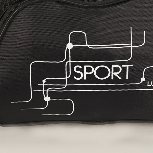 Сумка спортивная на молнии, наружный карман, длинный ремень, цвет чёрный - фотография № 3
