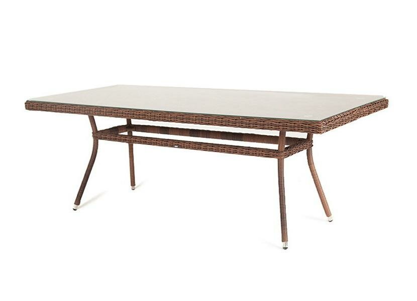 Стол 4SIS "Латте" плетеный стол из искусственного ротанга 200х90см, цвет коричневый арт. YH-T4766G-2 brown - фотография № 1