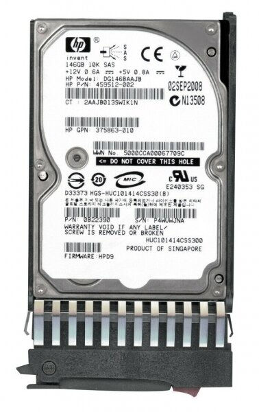 375863-010 2.5"(SFF) 146GB SAS 10k HotPlug Hard Drive (for DL360G4/DL380G4/DL580G3/ ML370G4/ML570G4)