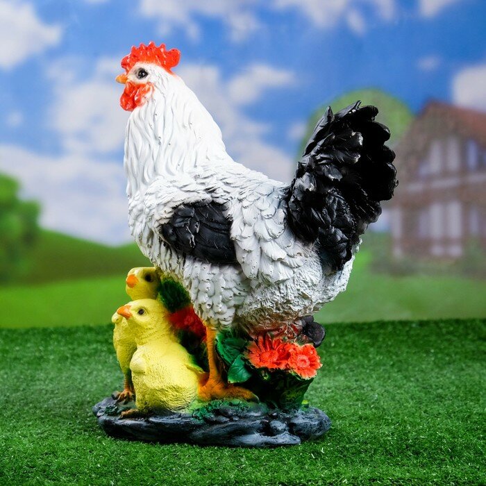 Хорошие сувениры Садовая фигура "Курица с цыплятами" 17х25х33см - фотография № 2