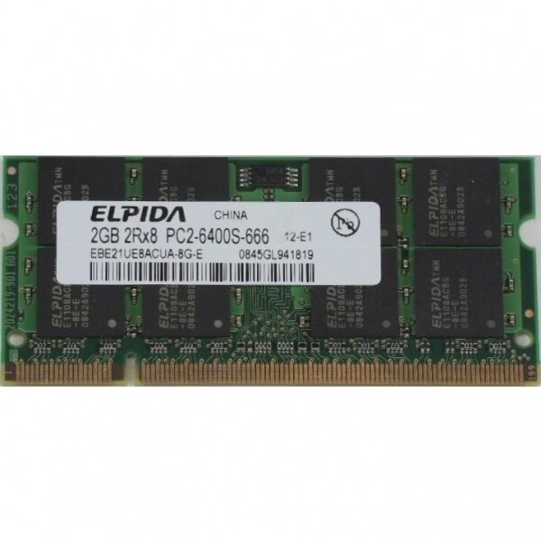 Оперативная память Elpida 2 ГБ DDR2 800 МГц SODIMM CL6 EBE21UE8ACUA-8G-E