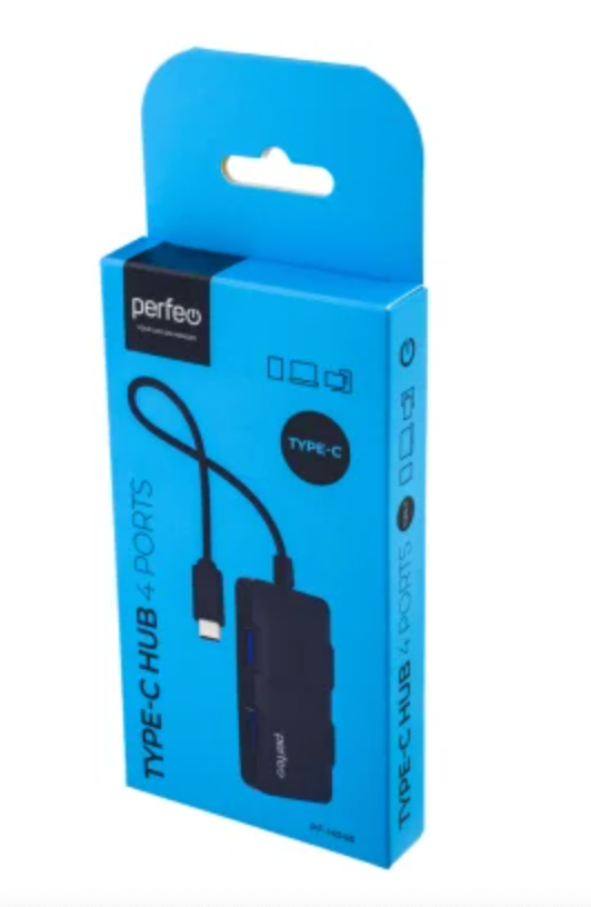 Perfeo USB C-HUB 4 Port (PF-H046 Black) чёрный