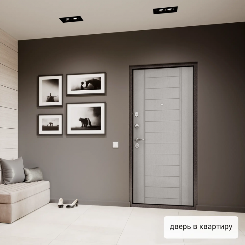 Дверь входная для квартиры Torex Flat M 860х2050 левый, тепло-шумоизоляция, антикоррозийная защита, замки 4-го и 2-го класса защиты, коричневый/белый - фотография № 4