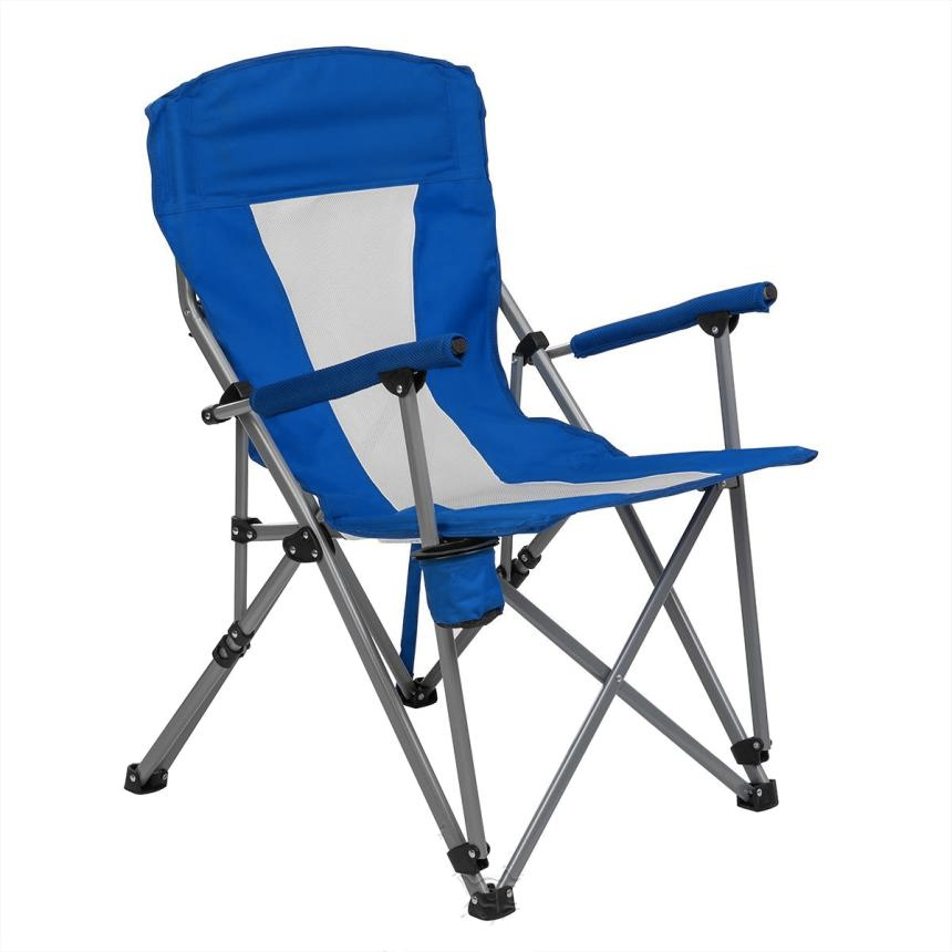 Кресло кемпинговое с подстаканником CoolWalk CW-345, синий