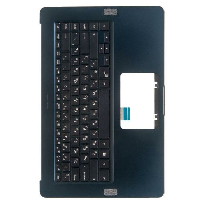 Клавиатура RocknParts для ноутбука Asus UX550VE-1A с топкейсом темно-синяя с подсветкой