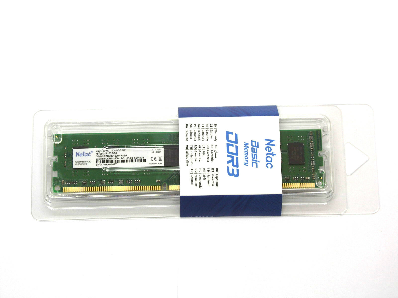 Модуль DIMM 8Gb (DDR3 1600MHz) *Netac* C11 NTBSD3P16SP008