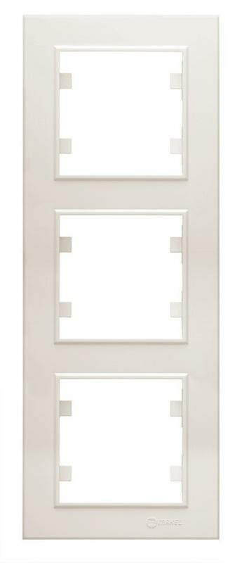 фото 56010708 Рамка Makel Karea 3 поста вертикальная кремовый