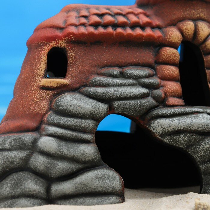 Декор для аквариума "Замок с черепицей ", керамический, 15 x 10,5 x 16 см - фотография № 4