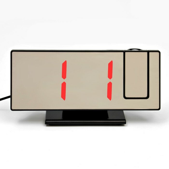 Часы настольные электронные с проекцией: будильник, термометр, календарь, USB, 18.5 x 7.5 см - фотография № 3