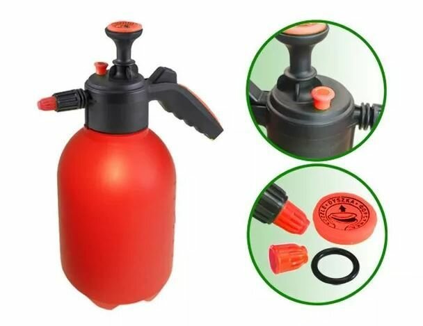 фото Опрыскиватель AB-220 RED для мойки стёкол, помповый 2л, с клапаном автостоп