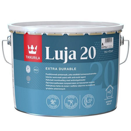 Tikkurila Luja 20 / Тиккурила Луя 20 полуматовая, влагостойкая краска база С 0,9л,