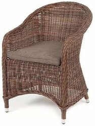 Садовое кресло 4SIS Равенна из искусственного ротанга, ручное плетение, съемный чехол, оригинальный дизайн YH-C1103W brown1 коричневый