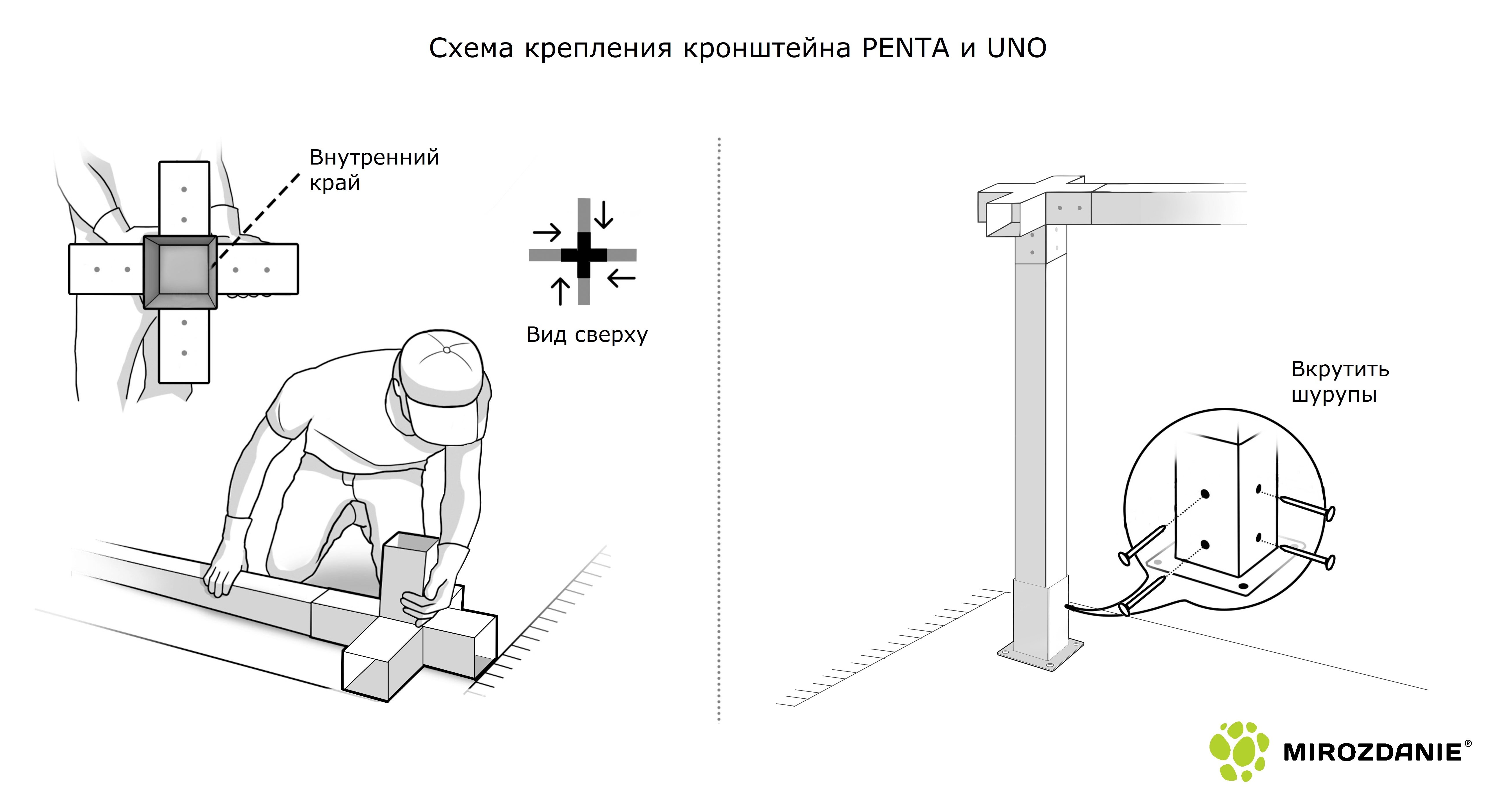 Крепёж PENTA для сборки беседок и пергол, цвет графит - фотография № 5