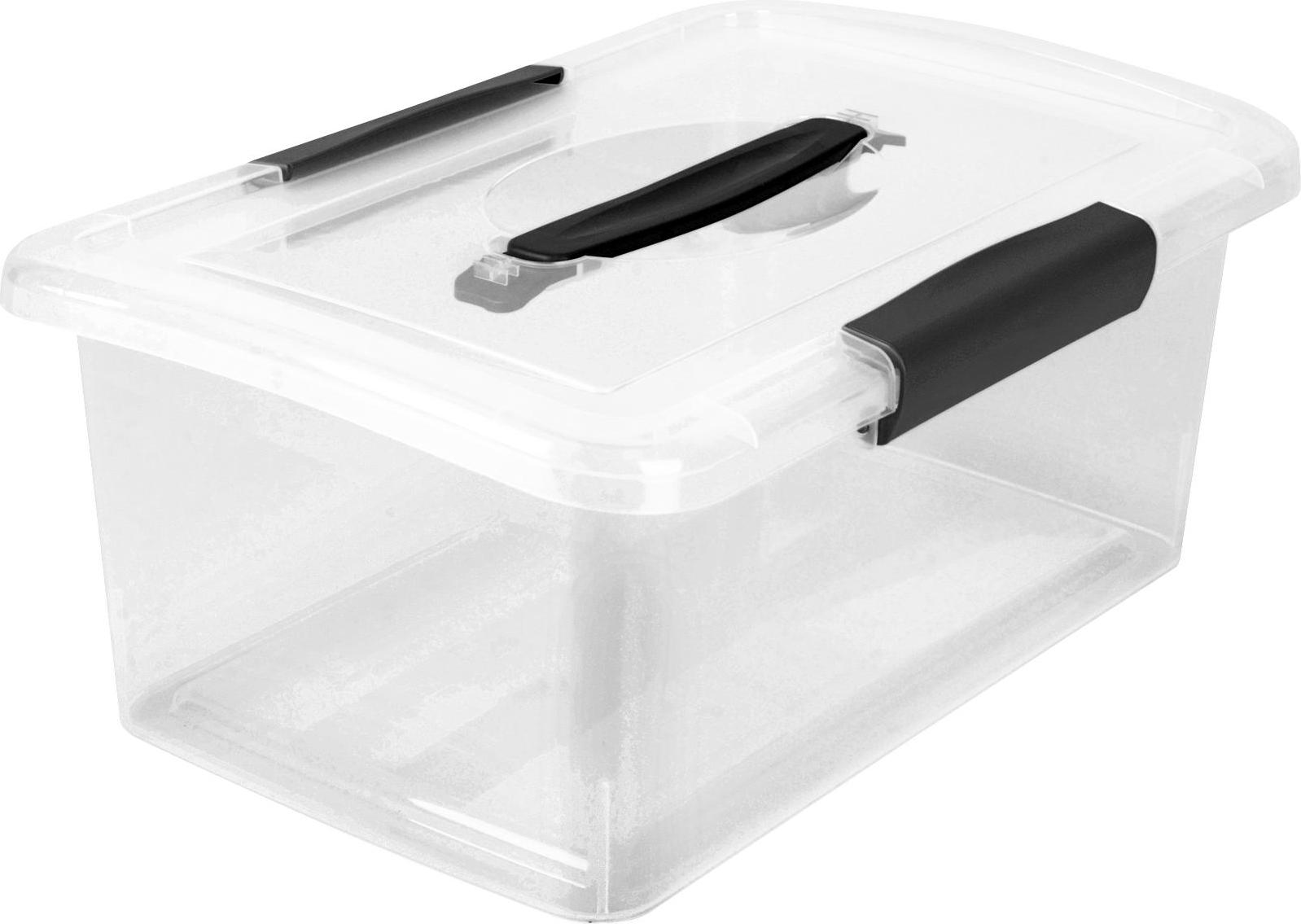 Ящик для хранения Keeplex / Киплекс Vision с защелками и ручкой, из полипропилена, прозрачный, 370х274х148мм, 9л / органайзер для вещей - фотография № 1