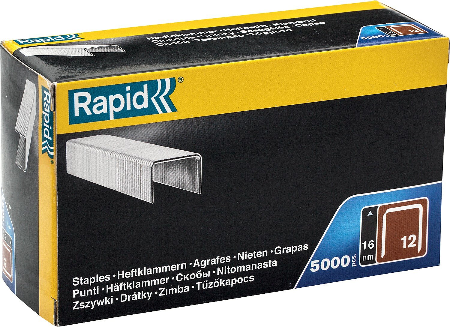 RAPID 16 мм скобы тонкие широкие тип 80 (12 / ВеА 80 / Prebena A / Senco AT)2, 5000 шт ( 40100522 ) - фотография № 1