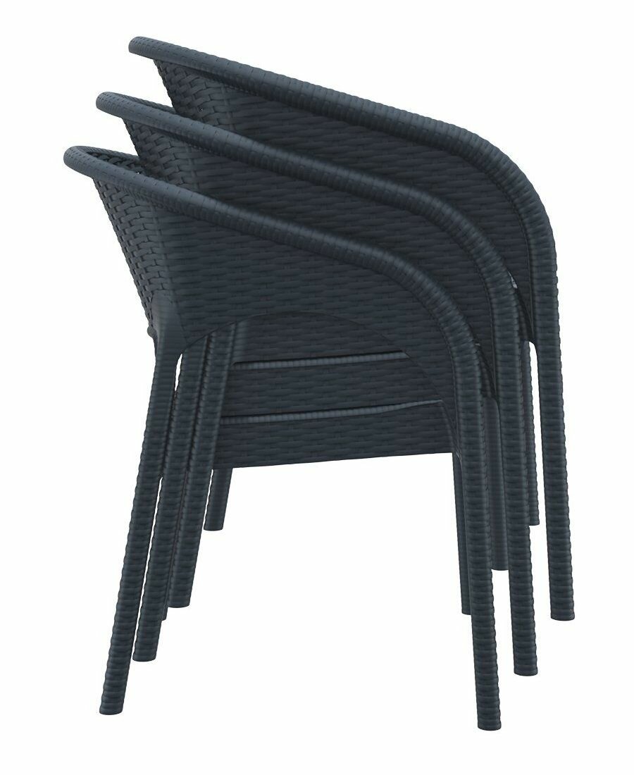 Кресло пластиковое плетеное ReeHouse Panama Антрацит - фотография № 10