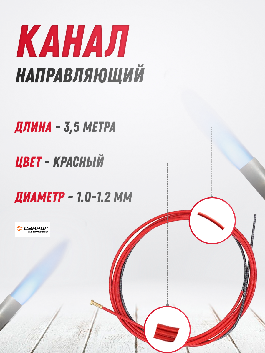 Канал направляющий 1.0-1.2 Красный 3,5 м Сварог - фотография № 1