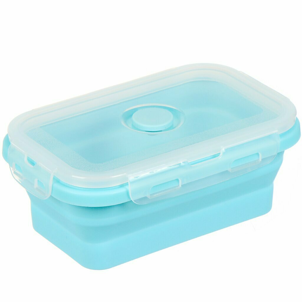 Контейнер пищевой пластик, 0.5 л, голубой, складной, Y4-6487 - фотография № 1
