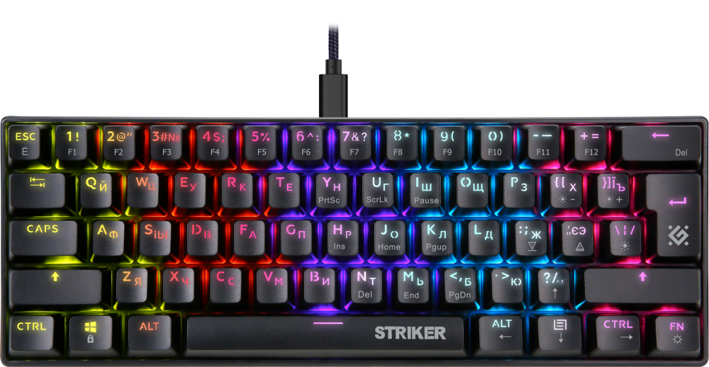 Клавиатура Defender Striker GK-380L USB черный