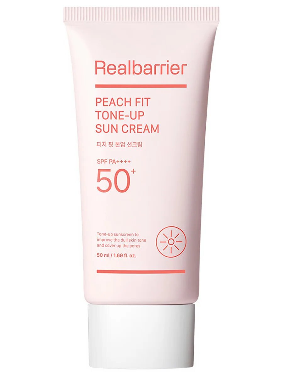 Тонирующий солнцезащитный крем Real Barrier SPF50 Peach Fit Tone-Up Sun Cream 50 мл