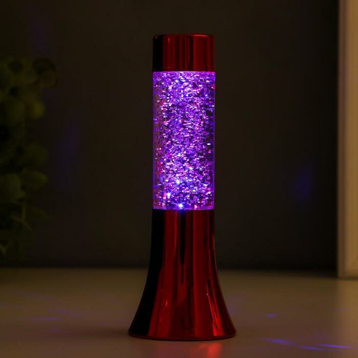 RISALUX Светильник "Блеск цилиндра" LED от батареек 3хLR44 красный 18 см - фотография № 5