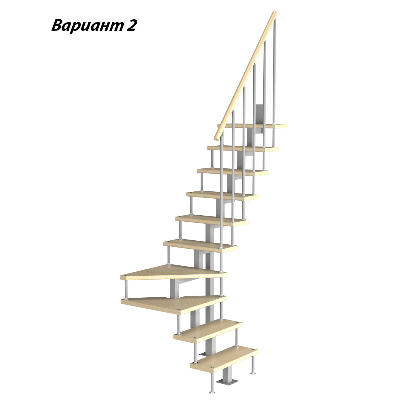 Модульная малогабаритная лестница Компакт 2250-2475 - фотография № 3
