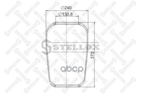 90-06730-Sx_пневмоподушка !Кон 370-240-130.8/130.8 Mb,Scania,Volvo,Bpw Stellox арт. 90-06730-SX