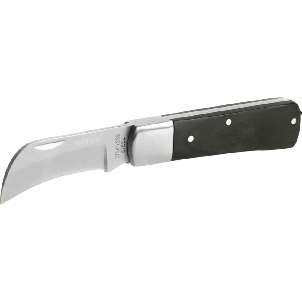 SHTOK Нож для снятия изоляции большой складной с изогнутым лезвием №2, 14202