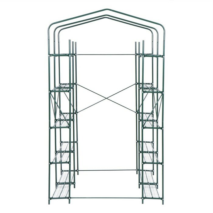 Парник-стеллаж, 20 полок, 191 × 114 × 124 см, металлический каркас d = 16 мм, чехол плёнка 100 мкм - фотография № 8