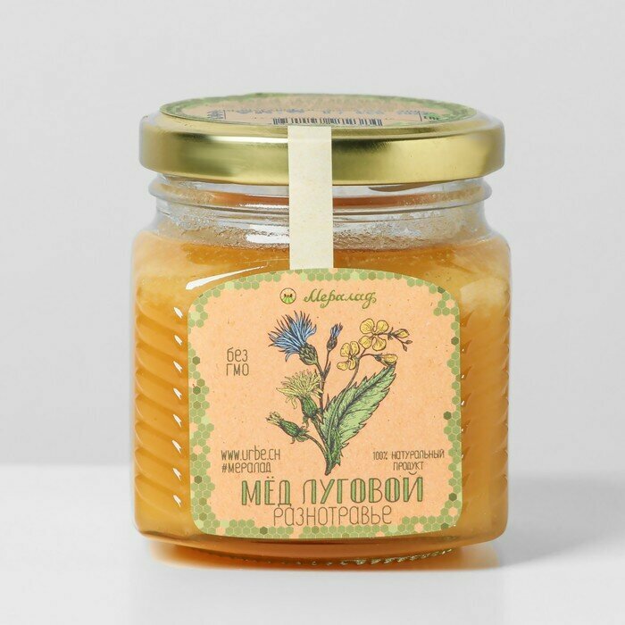 Мералад Мёд луговой (разнотравье, цветочный), 300 г - фотография № 1