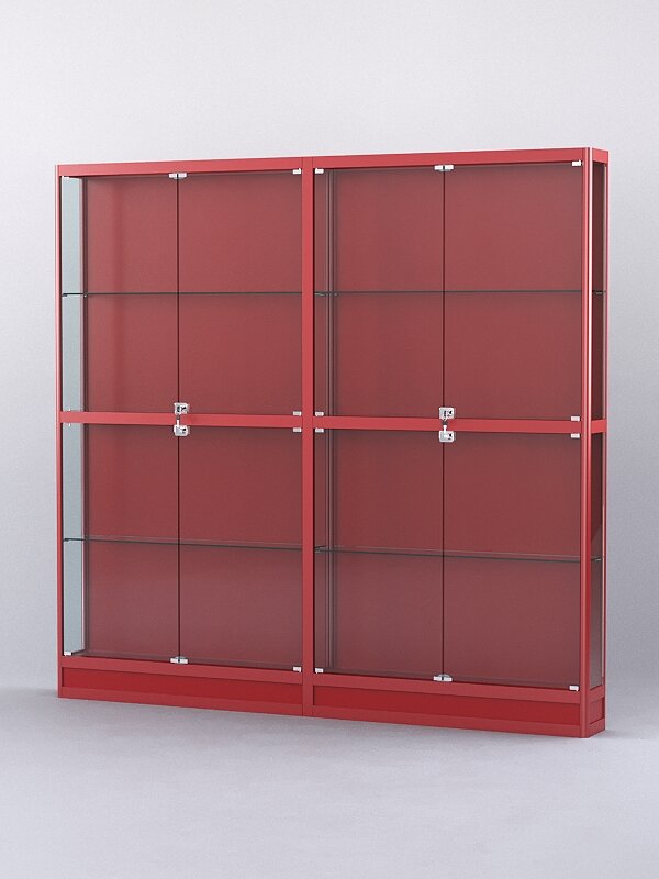 Витрина "алпро" №4-2м-200-1 (задняя стенка - ДВП), Красный 200 x 20 x 200 см