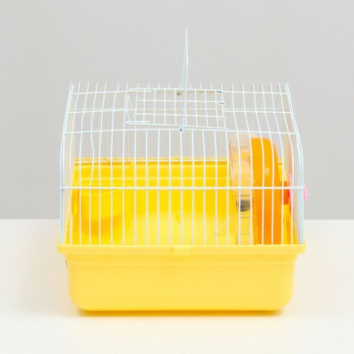 Клетка для грызунов , 31 х 24 х 17 см, жёлтая - фотография № 3