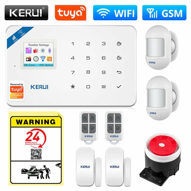 Охранная сигнализация Kerui Tuya W181 (набор 2) Wi-Fi GSM управление с телефона масштабируемая