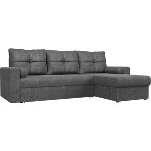 фото Угловой диван АртМебель Верона рогожка серый правый угол