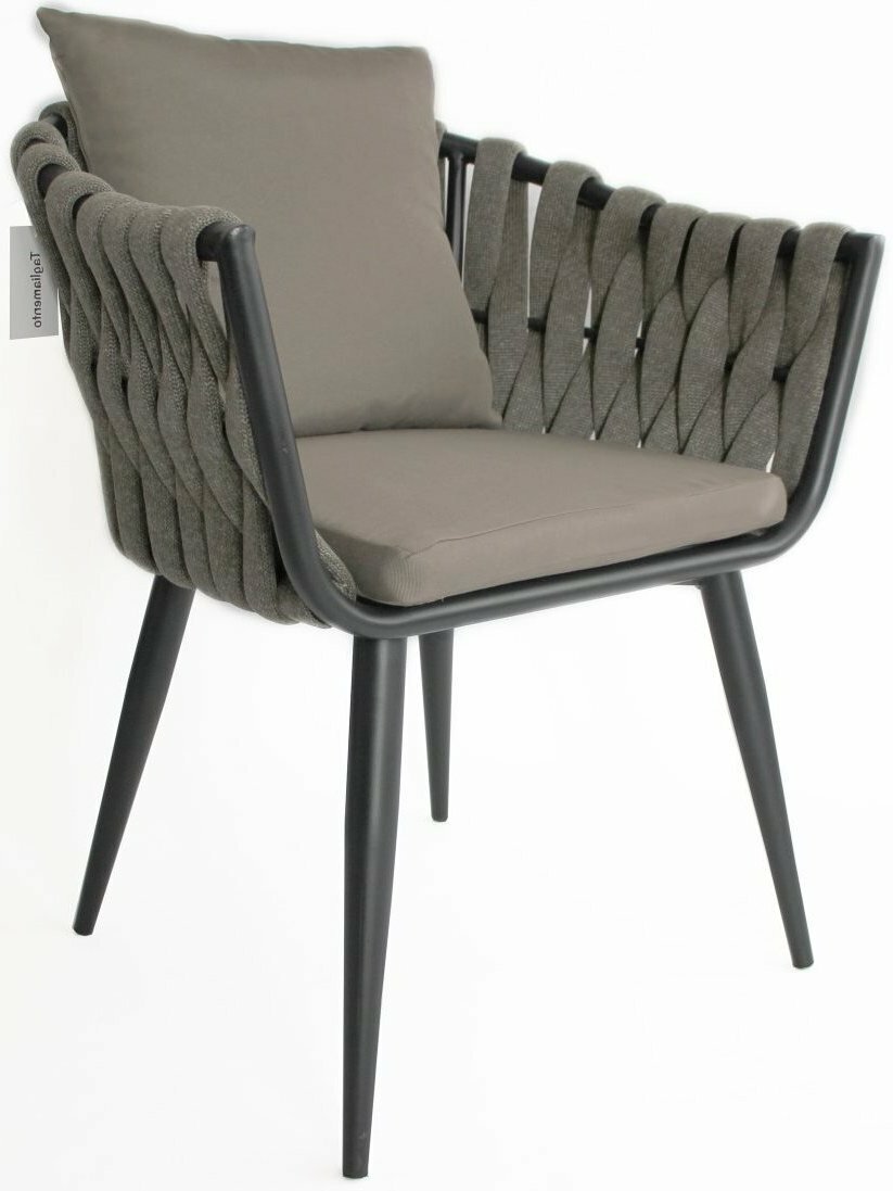 Кресло плетеное с подушками ReeHouse Verona Антрацит, темно-коричневый - фотография № 1